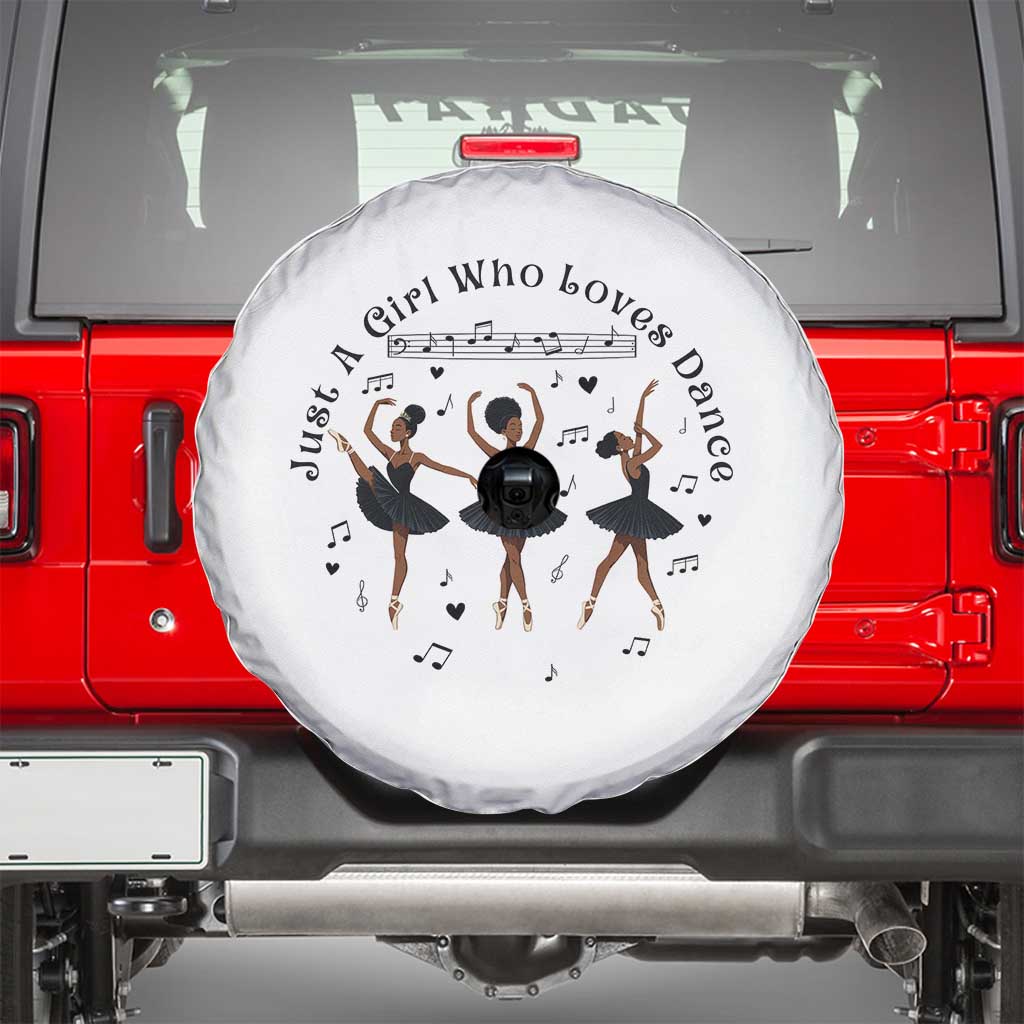 African American Ballet Dancer Spare Tire Cover Just A Girl Who Loves Dance - Wonder Print Shop