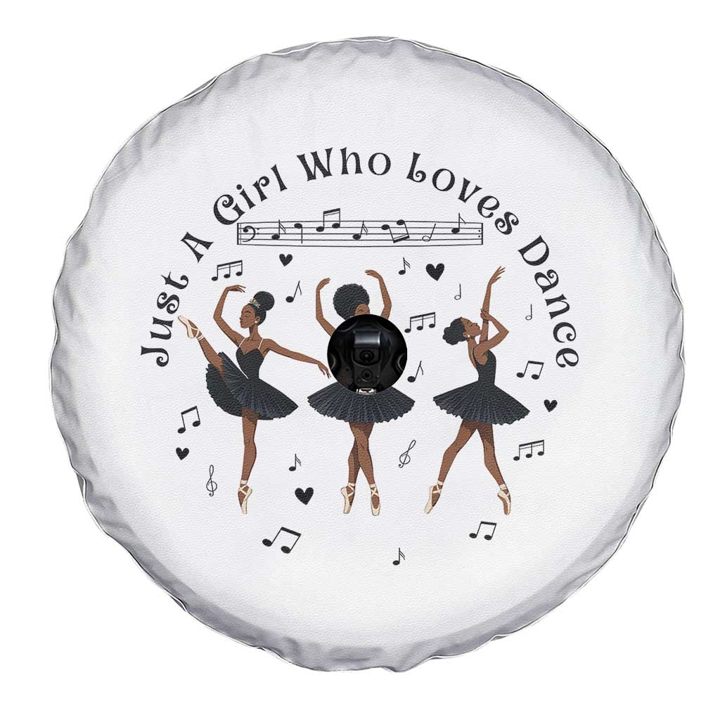 African American Ballet Dancer Spare Tire Cover Just A Girl Who Loves Dance - Wonder Print Shop