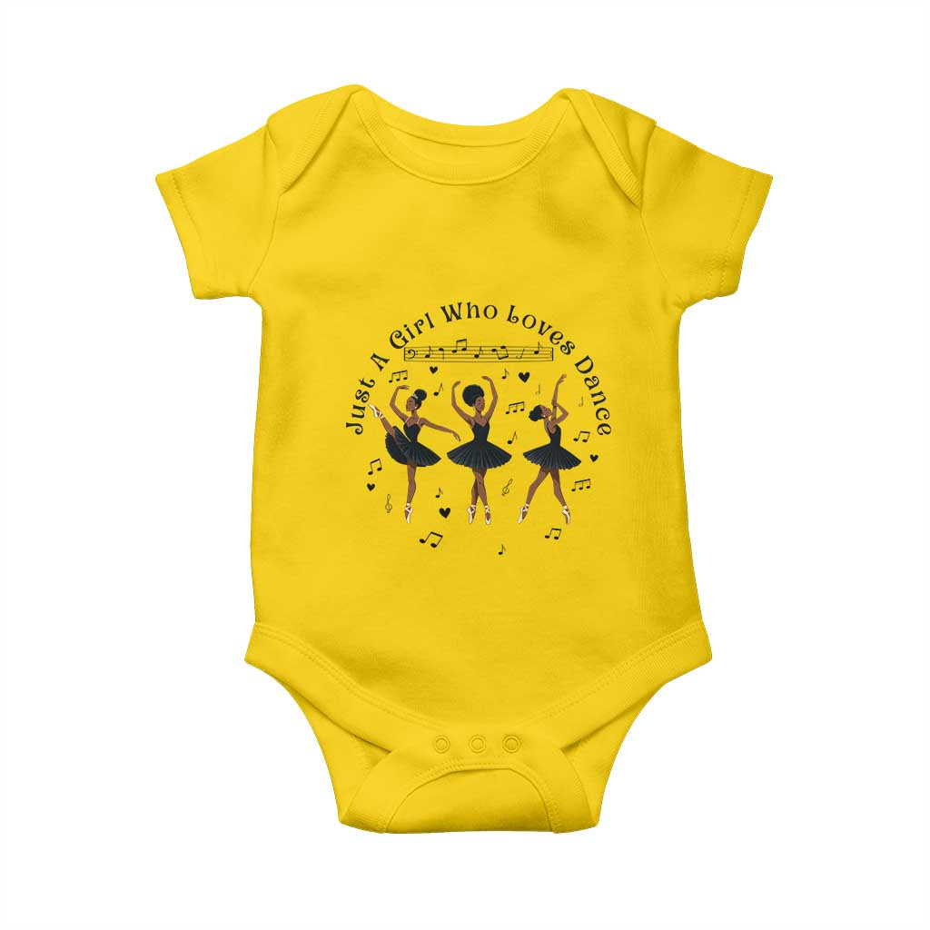 African American Ballet Dancer Baby Onesie Just A Girl Who Loves Dance - Wonder Print Shop