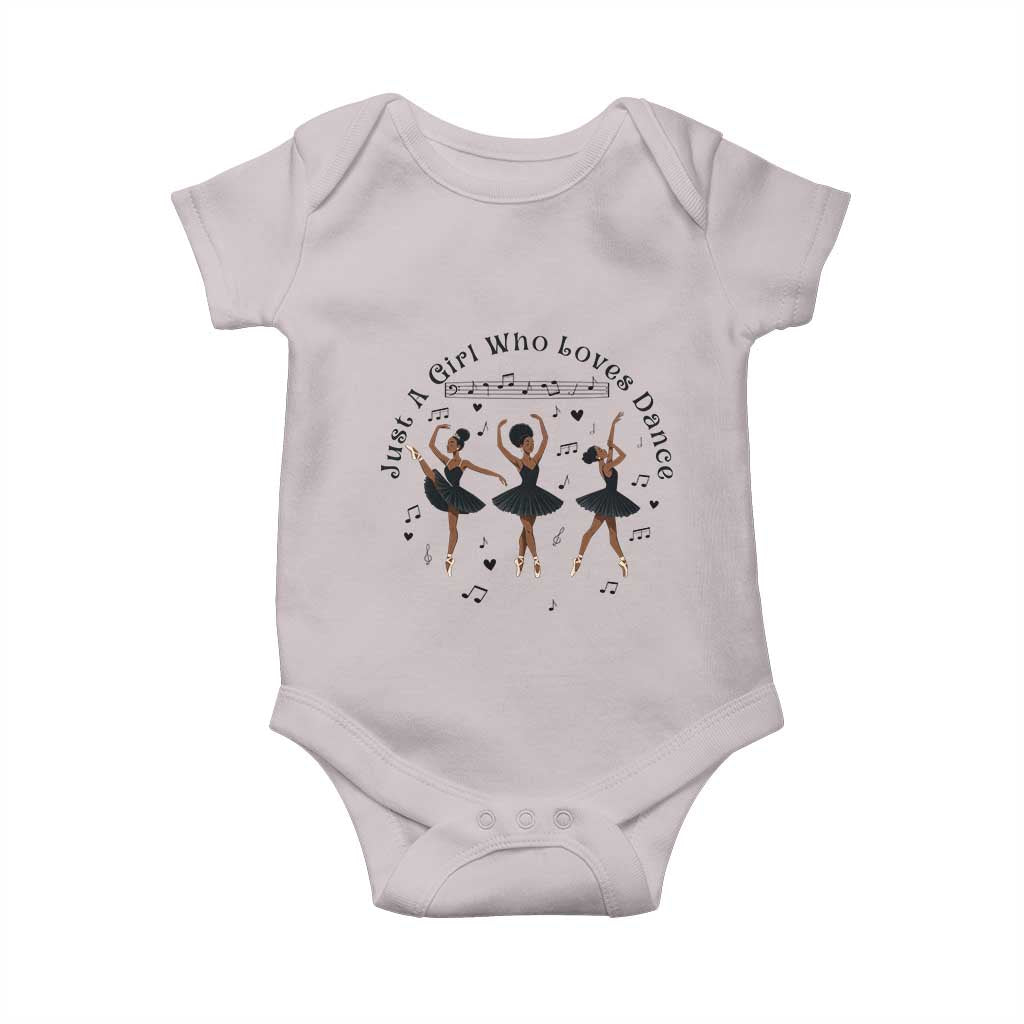 African American Ballet Dancer Baby Onesie Just A Girl Who Loves Dance - Wonder Print Shop