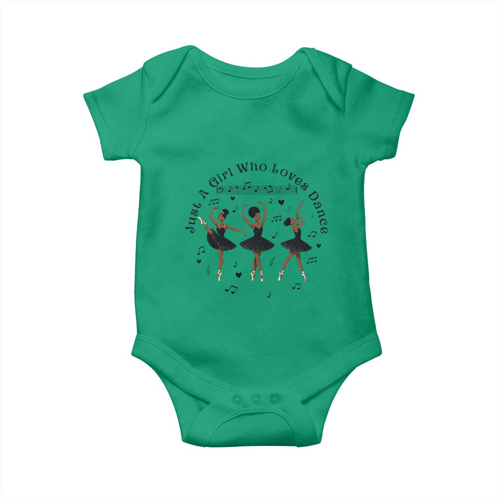 African American Ballet Dancer Baby Onesie Just A Girl Who Loves Dance - Wonder Print Shop