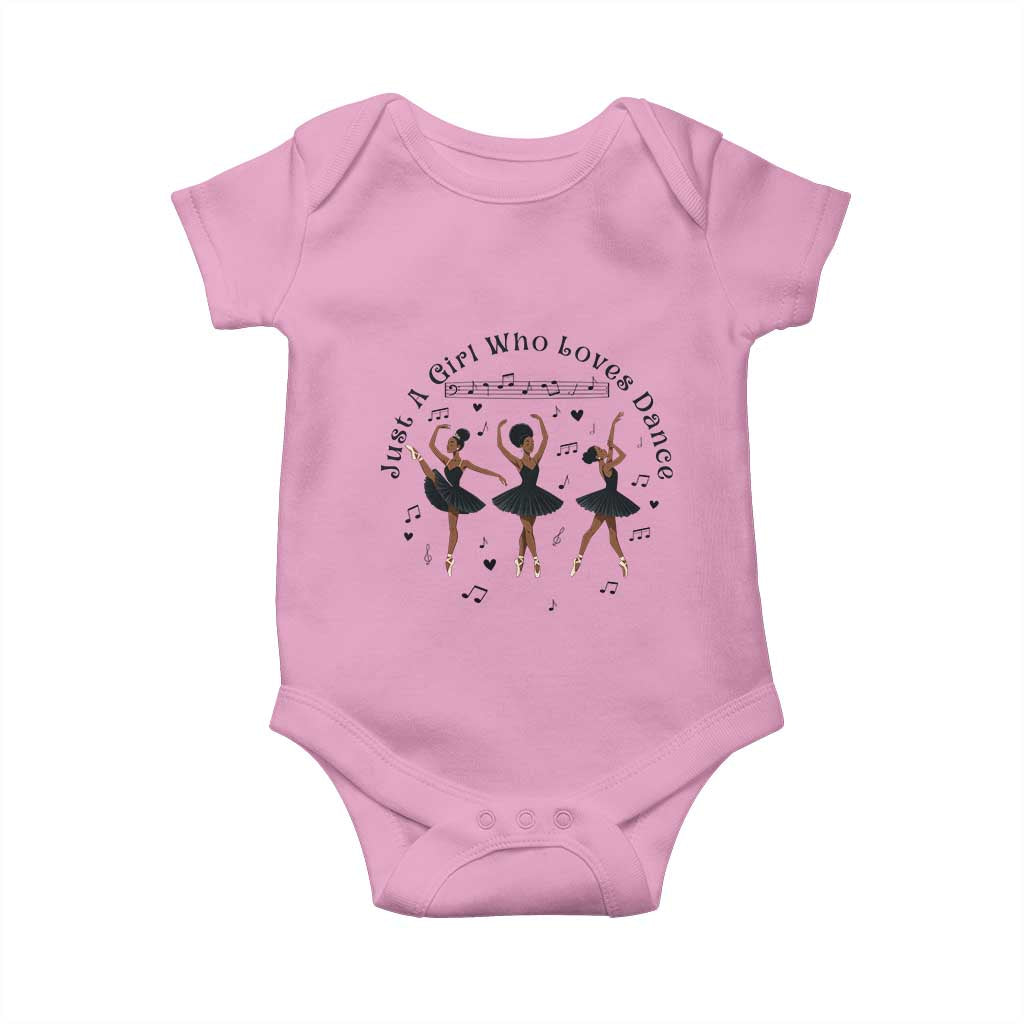 African American Ballet Dancer Baby Onesie Just A Girl Who Loves Dance - Wonder Print Shop