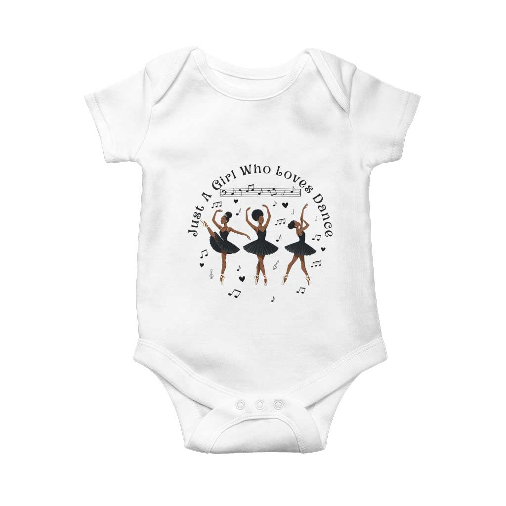 African American Ballet Dancer Baby Onesie Just A Girl Who Loves Dance - Wonder Print Shop