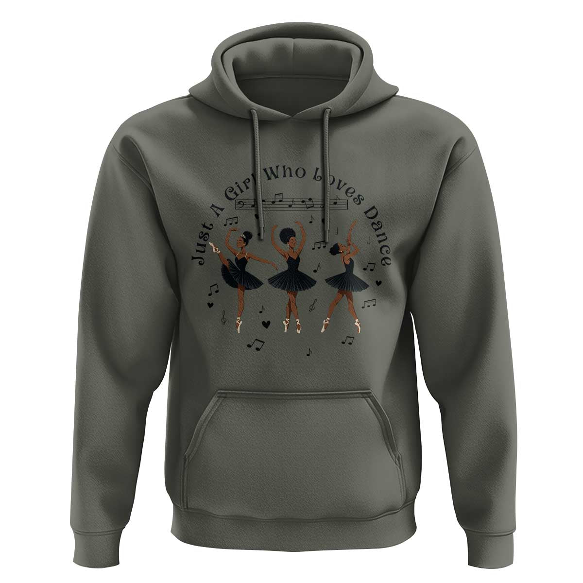 African American Ballet Dancer Hoodie Just A Girl Who Loves Dance - Wonder Print Shop