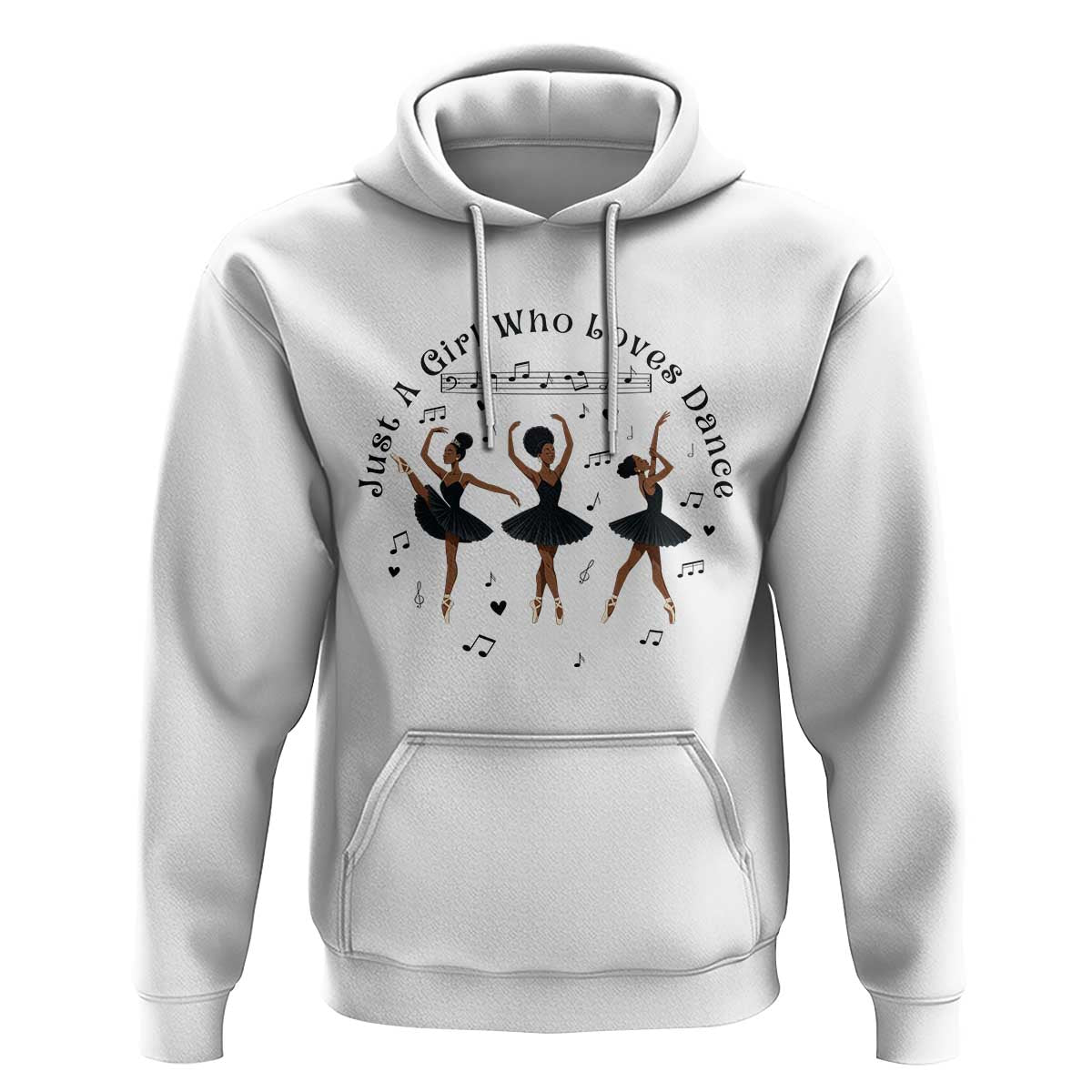 African American Ballet Dancer Hoodie Just A Girl Who Loves Dance - Wonder Print Shop