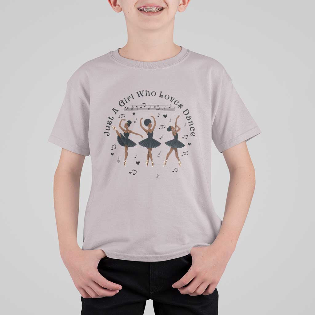 African American Ballet Dancer T Shirt For Kid Just A Girl Who Loves Dance - Wonder Print Shop