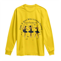 African American Ballet Dancer Long Sleeve Shirt Just A Girl Who Loves Dance - Wonder Print Shop