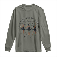 African American Ballet Dancer Long Sleeve Shirt Just A Girl Who Loves Dance - Wonder Print Shop