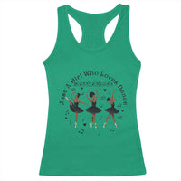 African American Ballet Dancer Racerback Tank Top Just A Girl Who Loves Dance - Wonder Print Shop