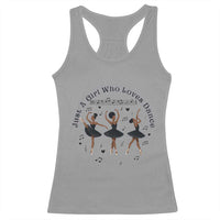 African American Ballet Dancer Racerback Tank Top Just A Girl Who Loves Dance - Wonder Print Shop