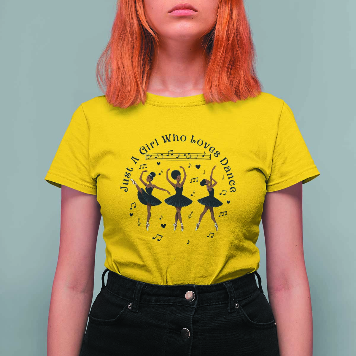 African American Ballet Dancer T Shirt For Women Just A Girl Who Loves Dance - Wonder Print Shop