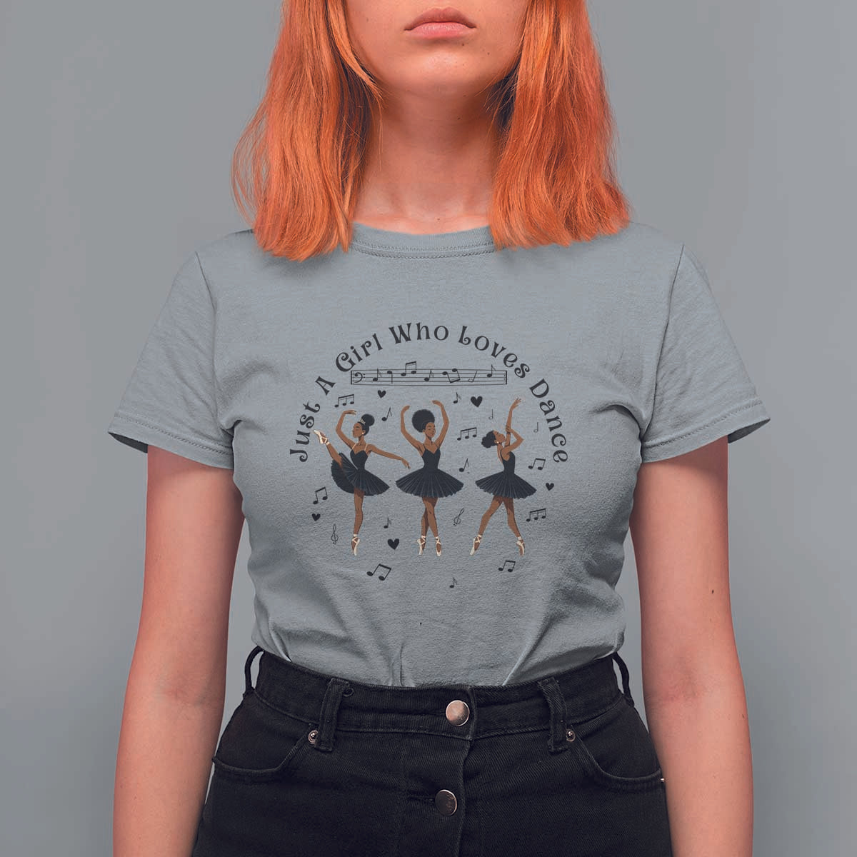 African American Ballet Dancer T Shirt For Women Just A Girl Who Loves Dance - Wonder Print Shop