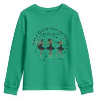 African American Ballet Dancer Youth Sweatshirt Just A Girl Who Loves Dance - Wonder Print Shop