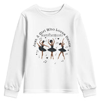 African American Ballet Dancer Youth Sweatshirt Just A Girl Who Loves Dance - Wonder Print Shop