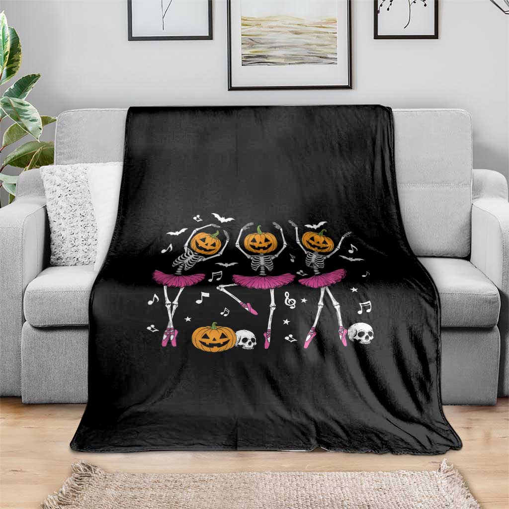 Ballet Skeleton Dance Throw Blanket Funny Halloween Gift - Wonder Print Shop