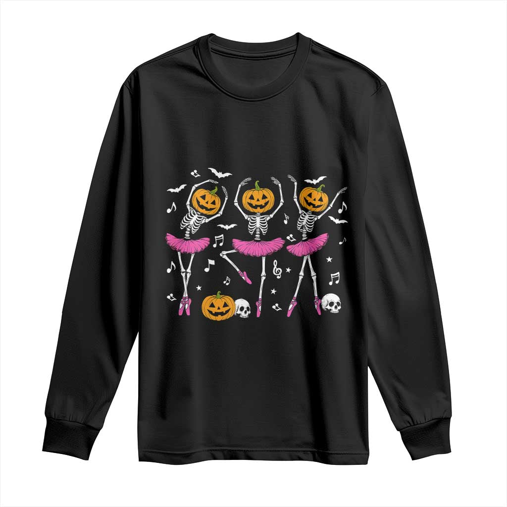 Ballet Skeleton Dance Long Sleeve Shirt Funny Halloween Gift - Wonder Print Shop