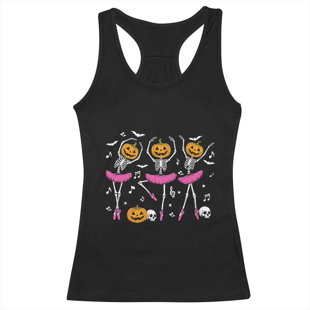 Ballet Skeleton Dance Racerback Tank Top Funny Halloween Gift - Wonder Print Shop