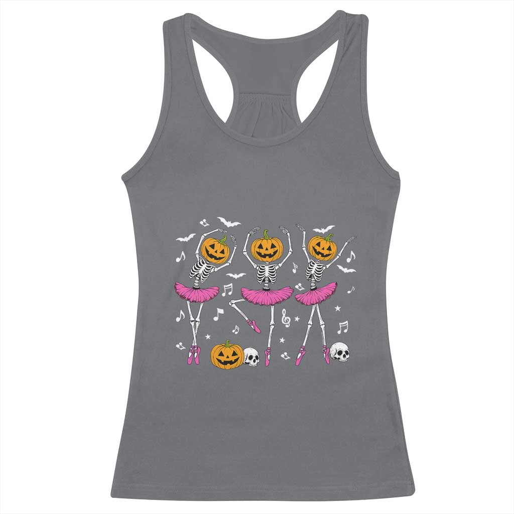 Ballet Skeleton Dance Racerback Tank Top Funny Halloween Gift - Wonder Print Shop
