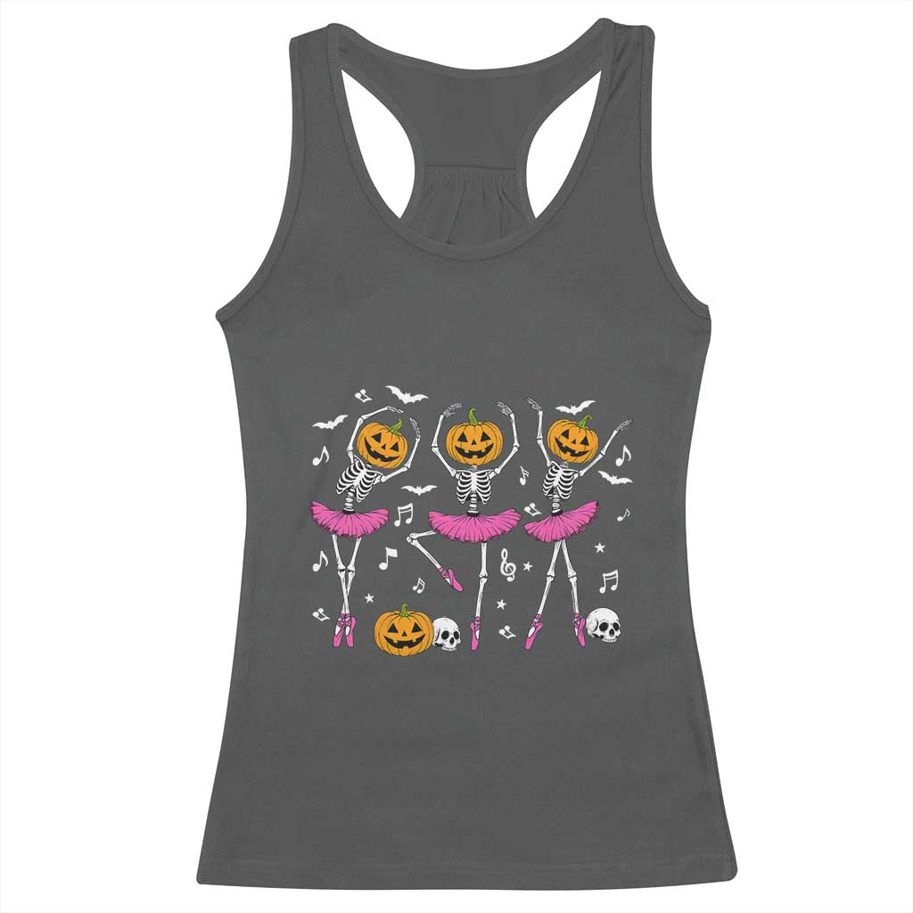Ballet Skeleton Dance Racerback Tank Top Funny Halloween Gift - Wonder Print Shop
