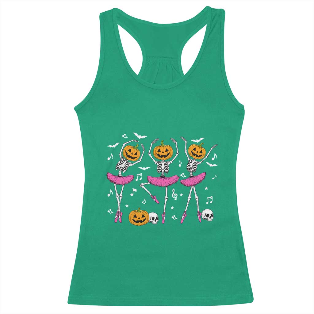 Ballet Skeleton Dance Racerback Tank Top Funny Halloween Gift - Wonder Print Shop