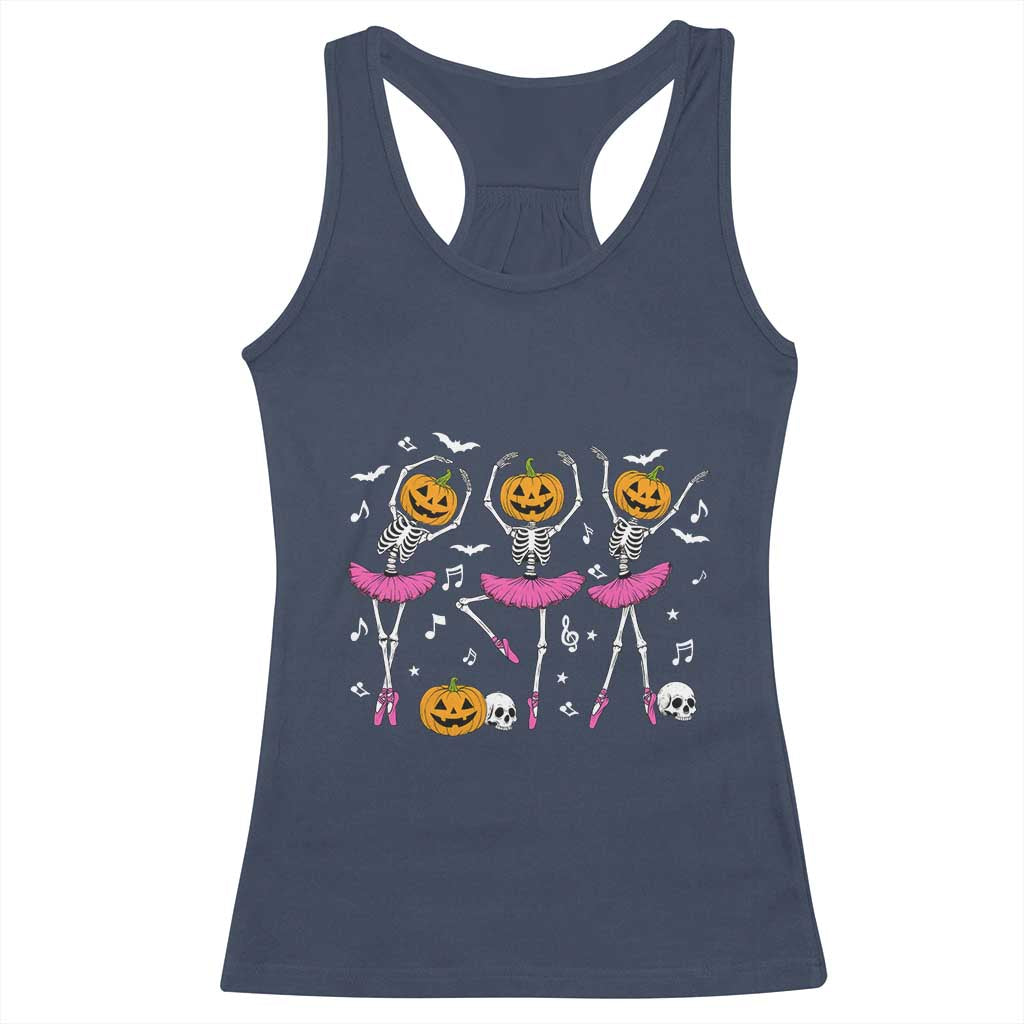 Ballet Skeleton Dance Racerback Tank Top Funny Halloween Gift - Wonder Print Shop