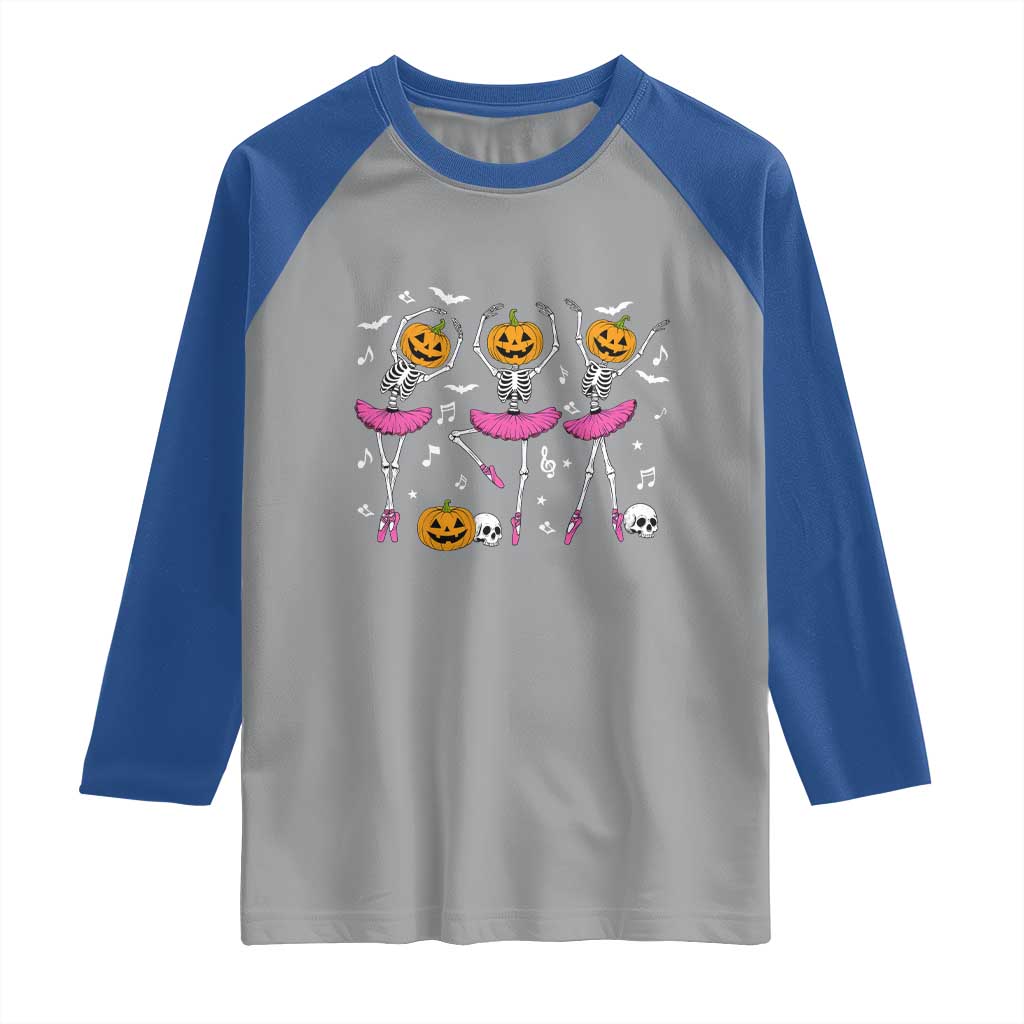 Ballet Skeleton Dance Raglan Shirt Funny Halloween Gift - Wonder Print Shop