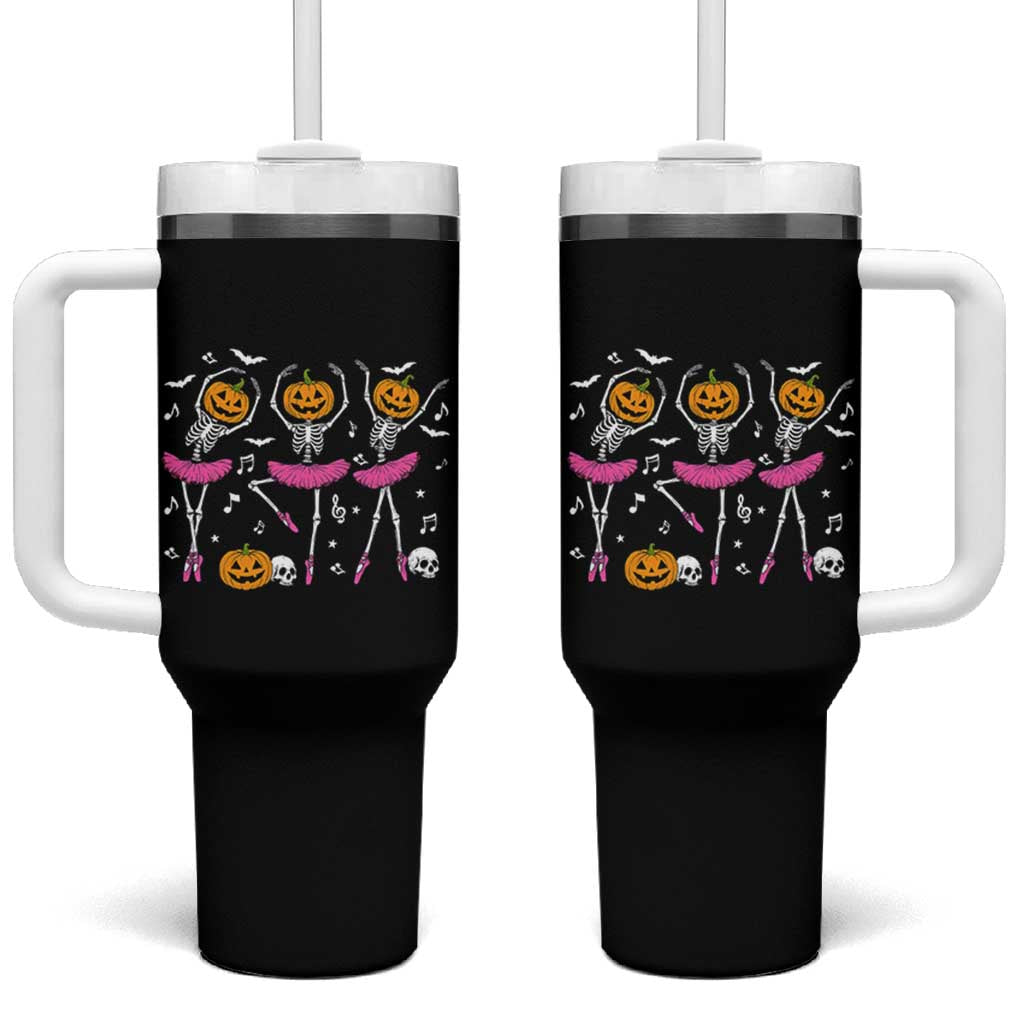 Ballet Skeleton Dance Tumbler With Handle Funny Halloween Gift