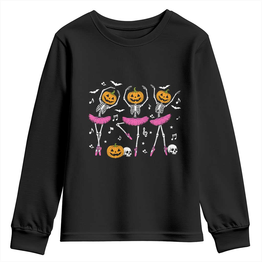 Ballet Skeleton Dance Youth Sweatshirt Funny Halloween Gift - Wonder Print Shop