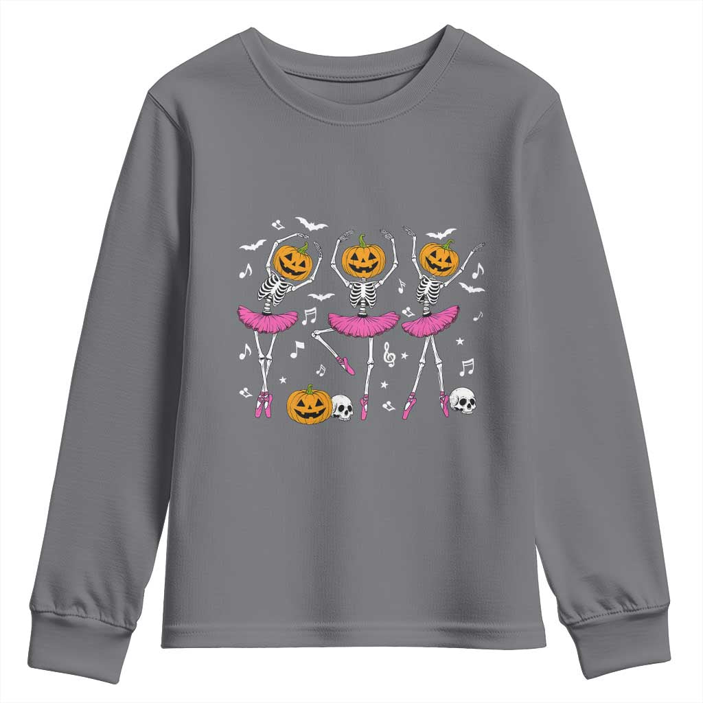 Ballet Skeleton Dance Youth Sweatshirt Funny Halloween Gift - Wonder Print Shop