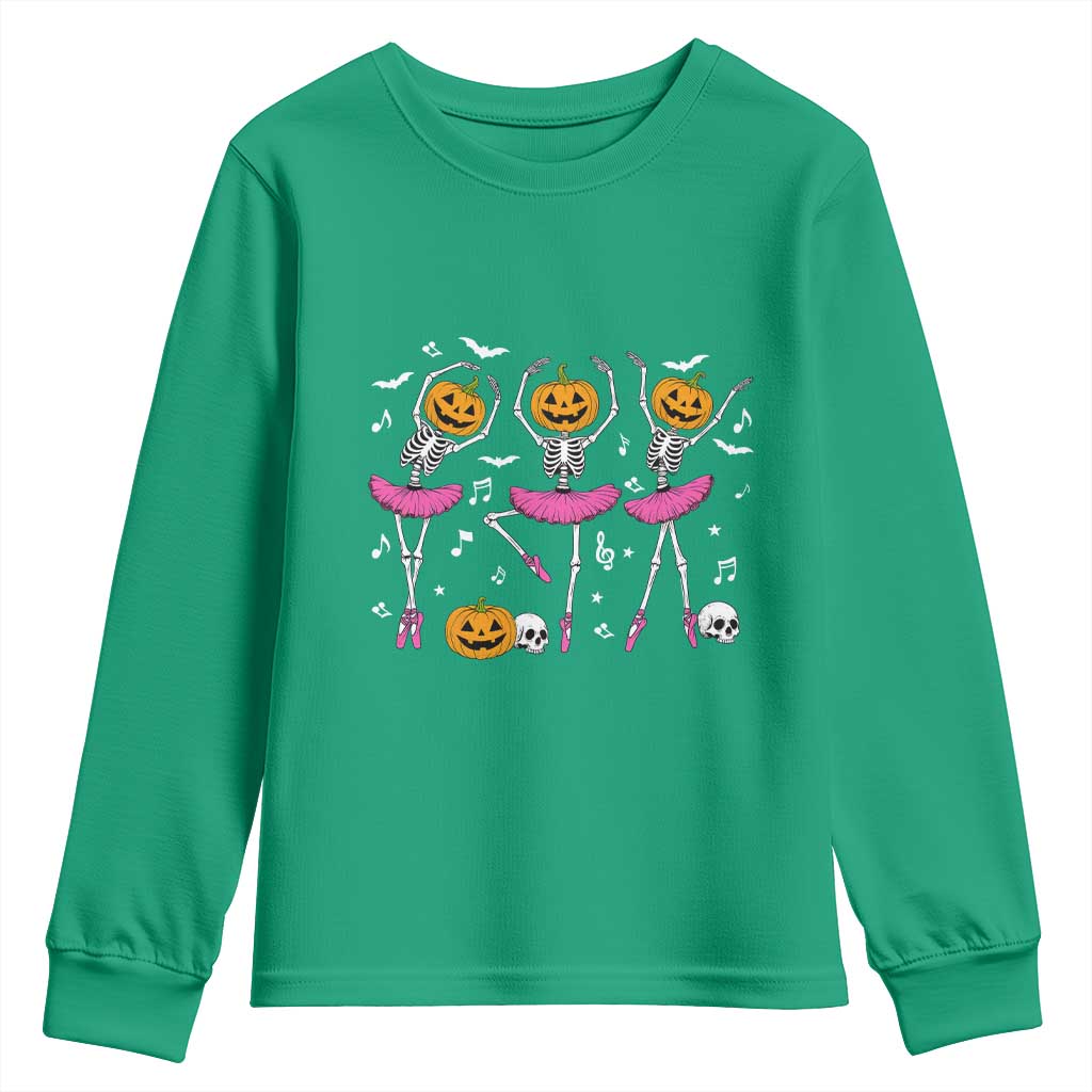 Ballet Skeleton Dance Youth Sweatshirt Funny Halloween Gift - Wonder Print Shop