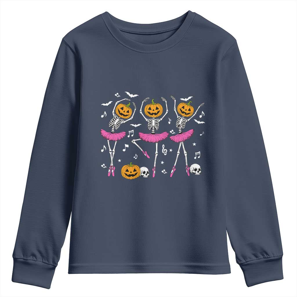 Ballet Skeleton Dance Youth Sweatshirt Funny Halloween Gift - Wonder Print Shop
