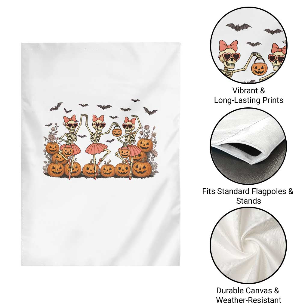 Funny Halloween Skeleton Dance Garden Flag Gift For Ballet Lover - Wonder Print Shop