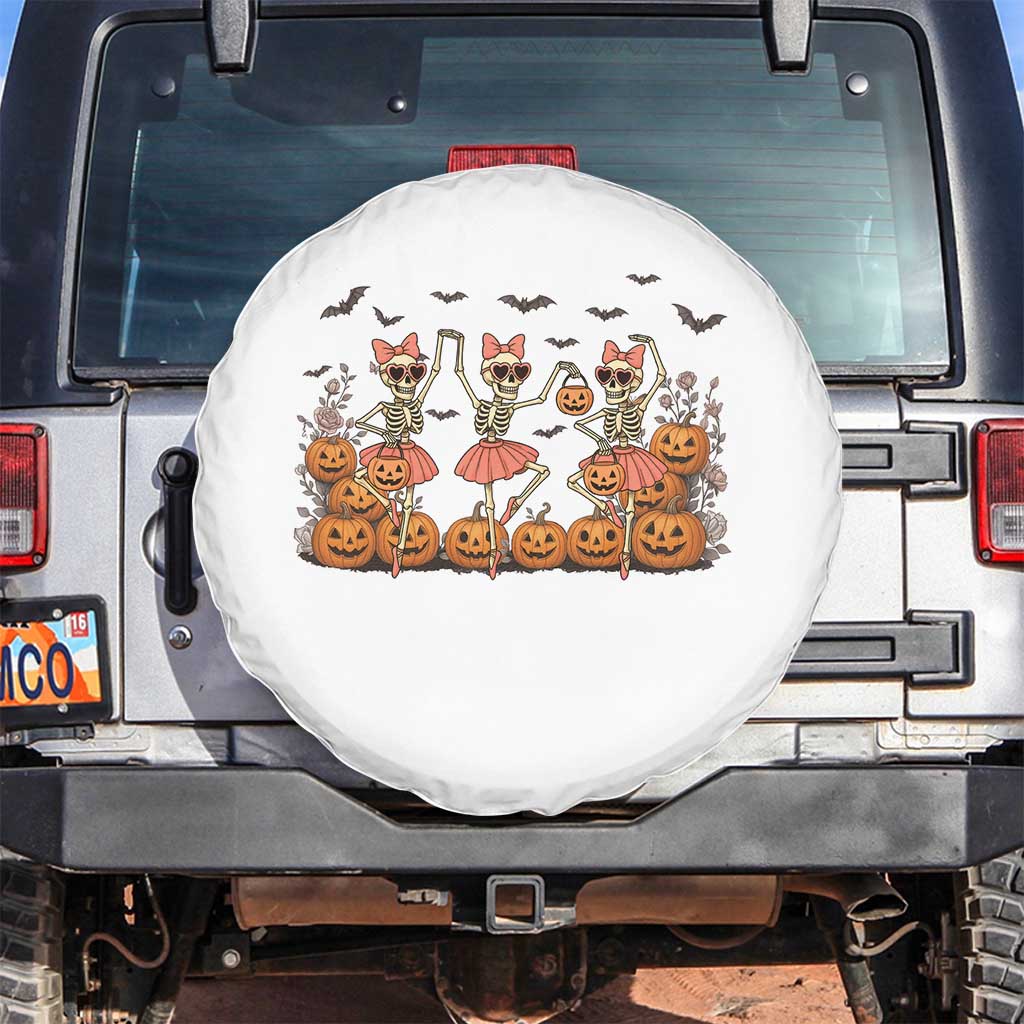 Funny Halloween Skeleton Dance Spare Tire Cover Gift For Ballet Lover - Wonder Print Shop