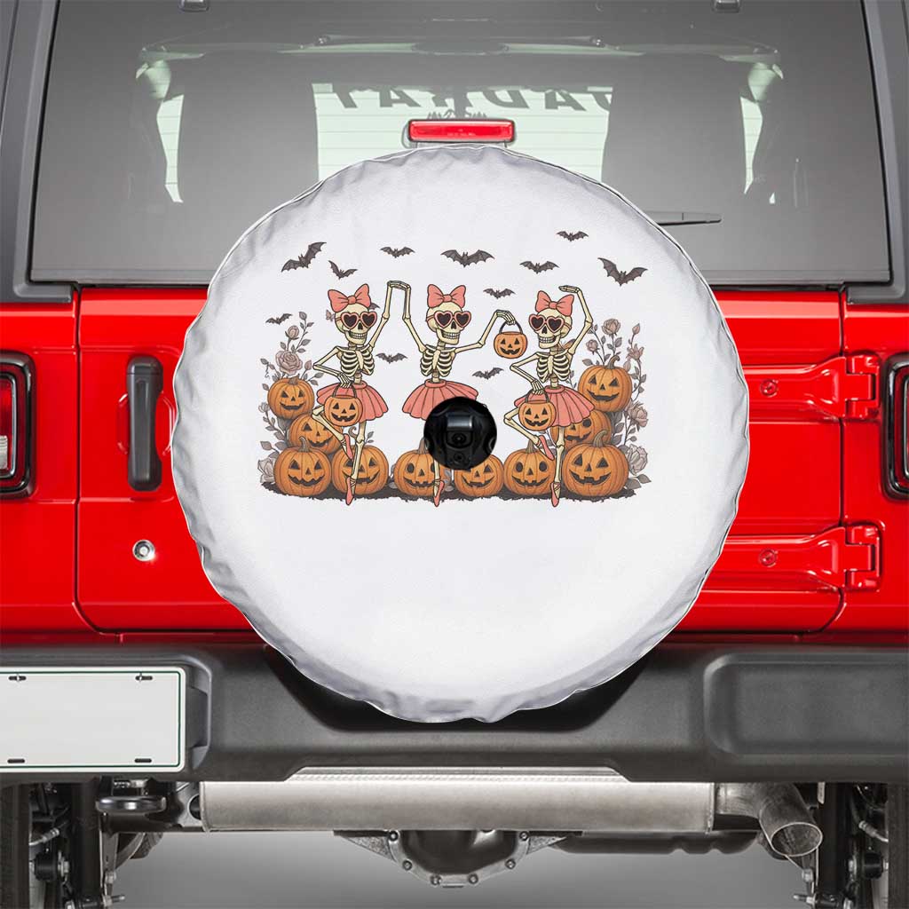 Funny Halloween Skeleton Dance Spare Tire Cover Gift For Ballet Lover - Wonder Print Shop