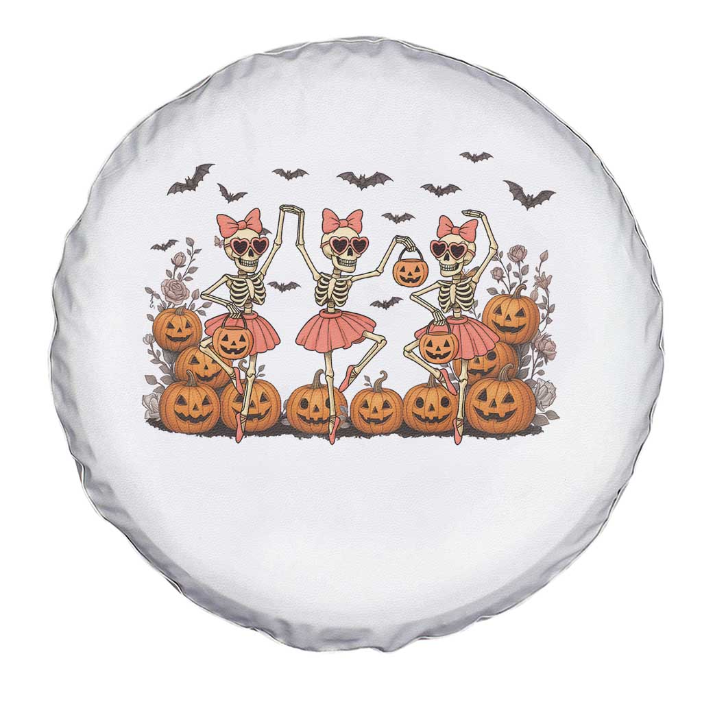 Funny Halloween Skeleton Dance Spare Tire Cover Gift For Ballet Lover - Wonder Print Shop