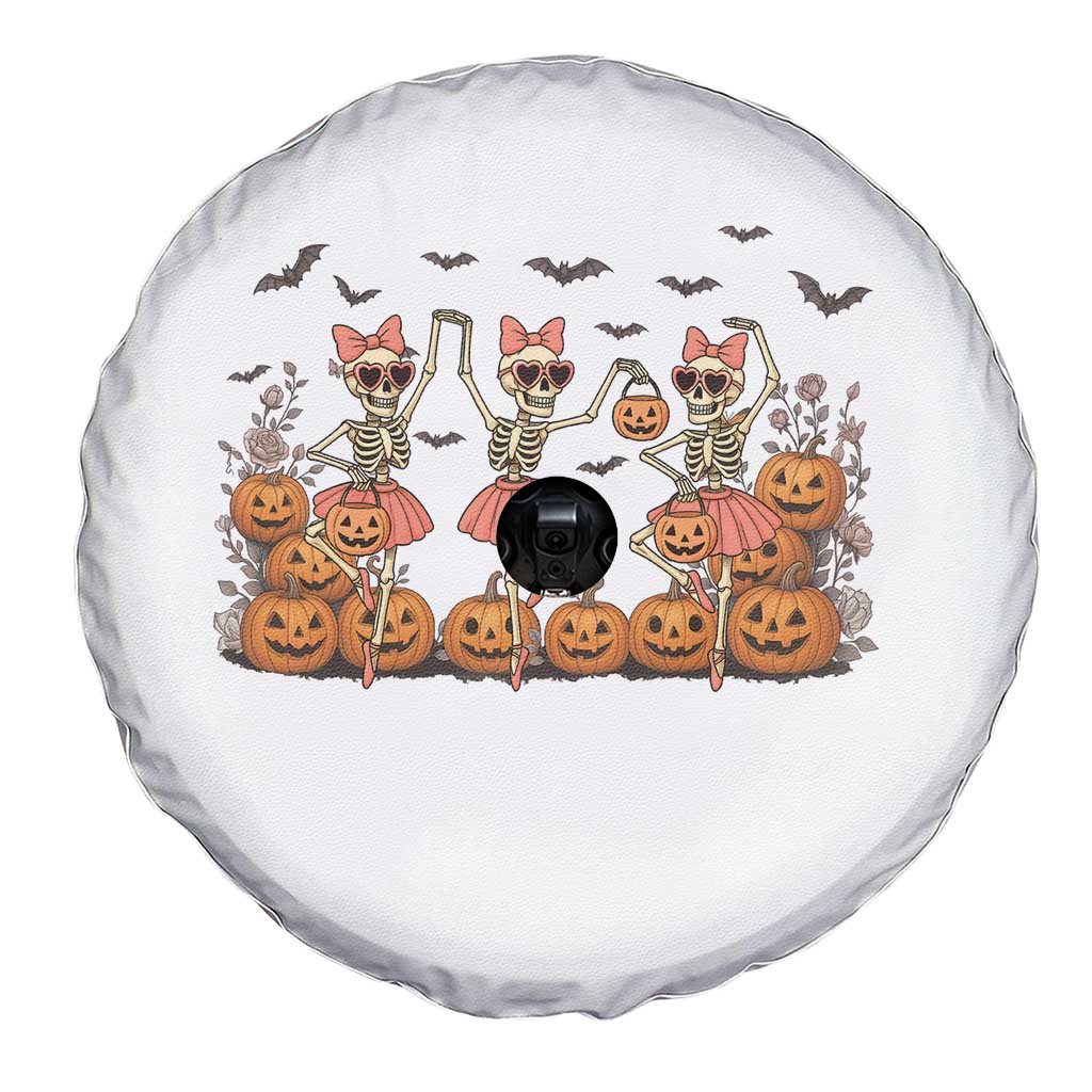 Funny Halloween Skeleton Dance Spare Tire Cover Gift For Ballet Lover - Wonder Print Shop