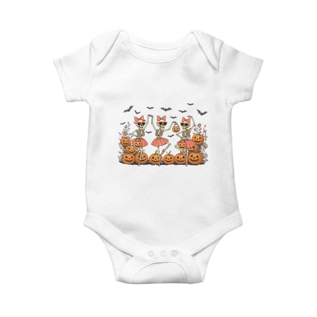 Funny Halloween Skeleton Dance Baby Onesie Gift For Ballet Lover - Wonder Print Shop