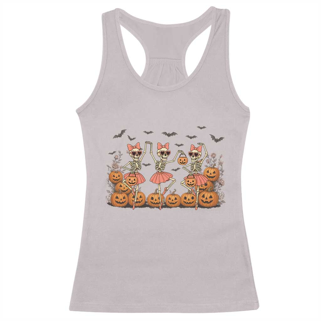 Funny Halloween Skeleton Dance Racerback Tank Top Gift For Ballet Lover - Wonder Print Shop