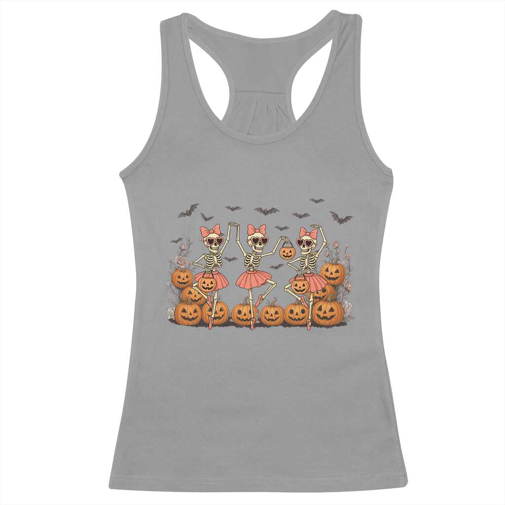 Funny Halloween Skeleton Dance Racerback Tank Top Gift For Ballet Lover - Wonder Print Shop
