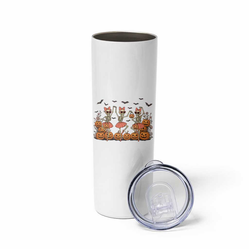 Funny Halloween Skeleton Dance Skinny Tumbler Gift For Ballet Lover