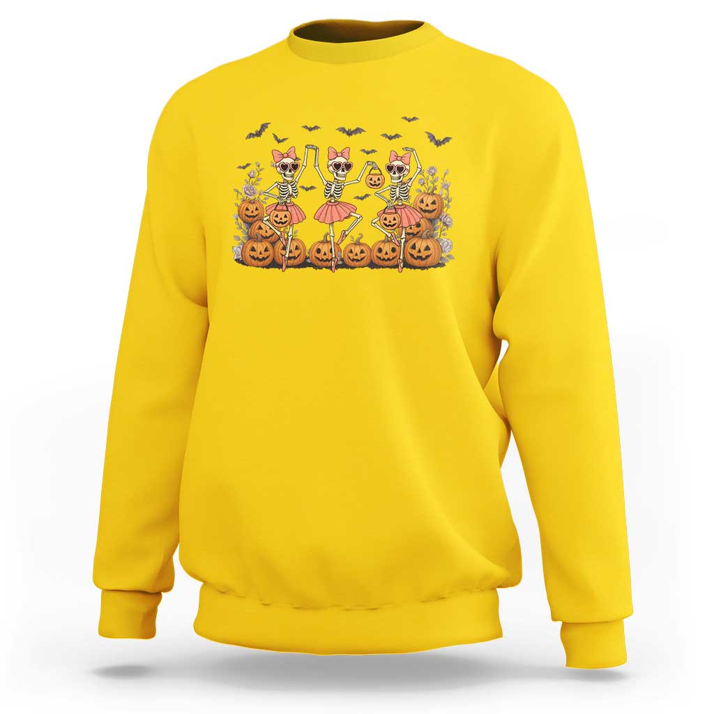 Funny Halloween Skeleton Dance Sweatshirt Gift For Ballet Lover - Wonder Print Shop
