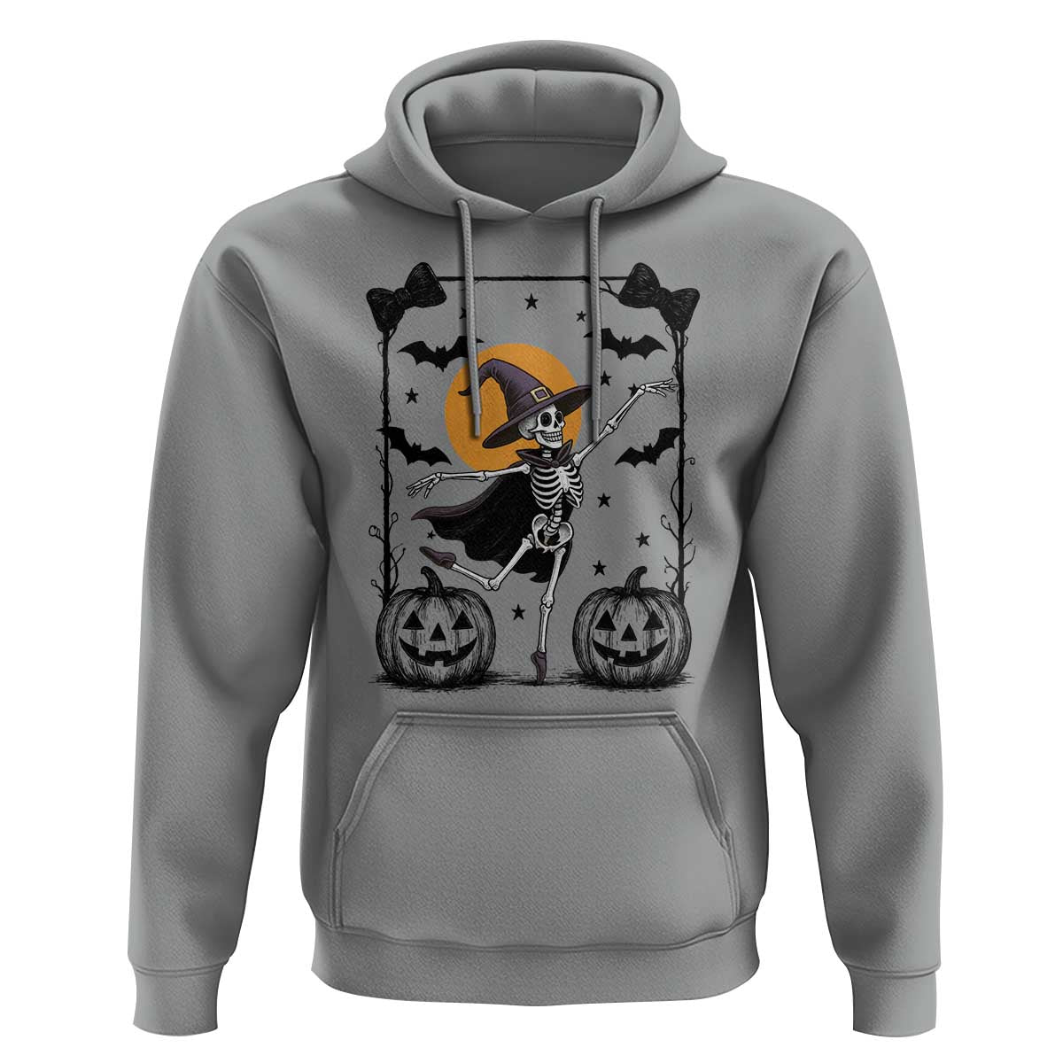 Funny Skeleton Witches Dance Ballet Hoodie Halloween Gift - Wonder Print Shop