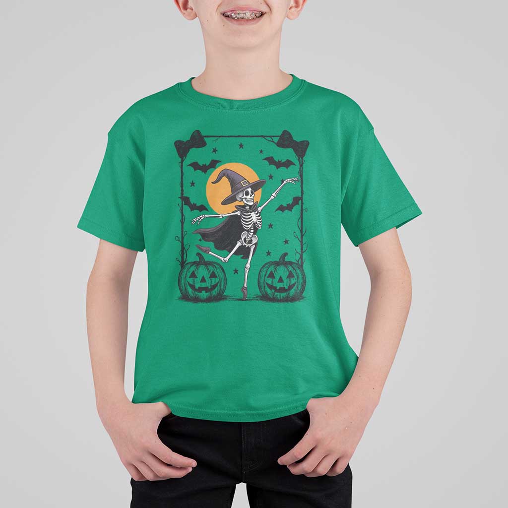 Funny Skeleton Witches Dance Ballet T Shirt For Kid Halloween Gift - Wonder Print Shop