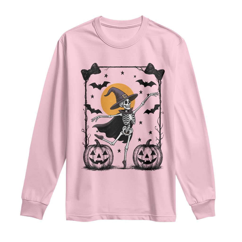 Funny Skeleton Witches Dance Ballet Long Sleeve Shirt Halloween Gift - Wonder Print Shop