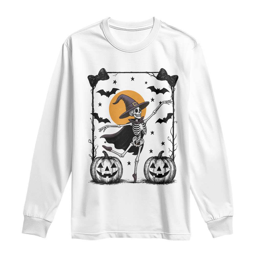Funny Skeleton Witches Dance Ballet Long Sleeve Shirt Halloween Gift - Wonder Print Shop