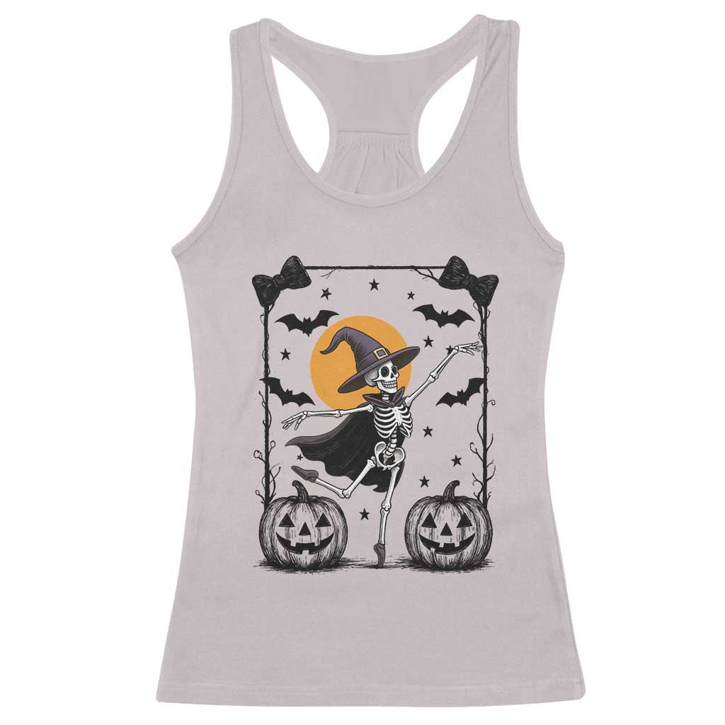 Funny Skeleton Witches Dance Ballet Racerback Tank Top Halloween Gift - Wonder Print Shop