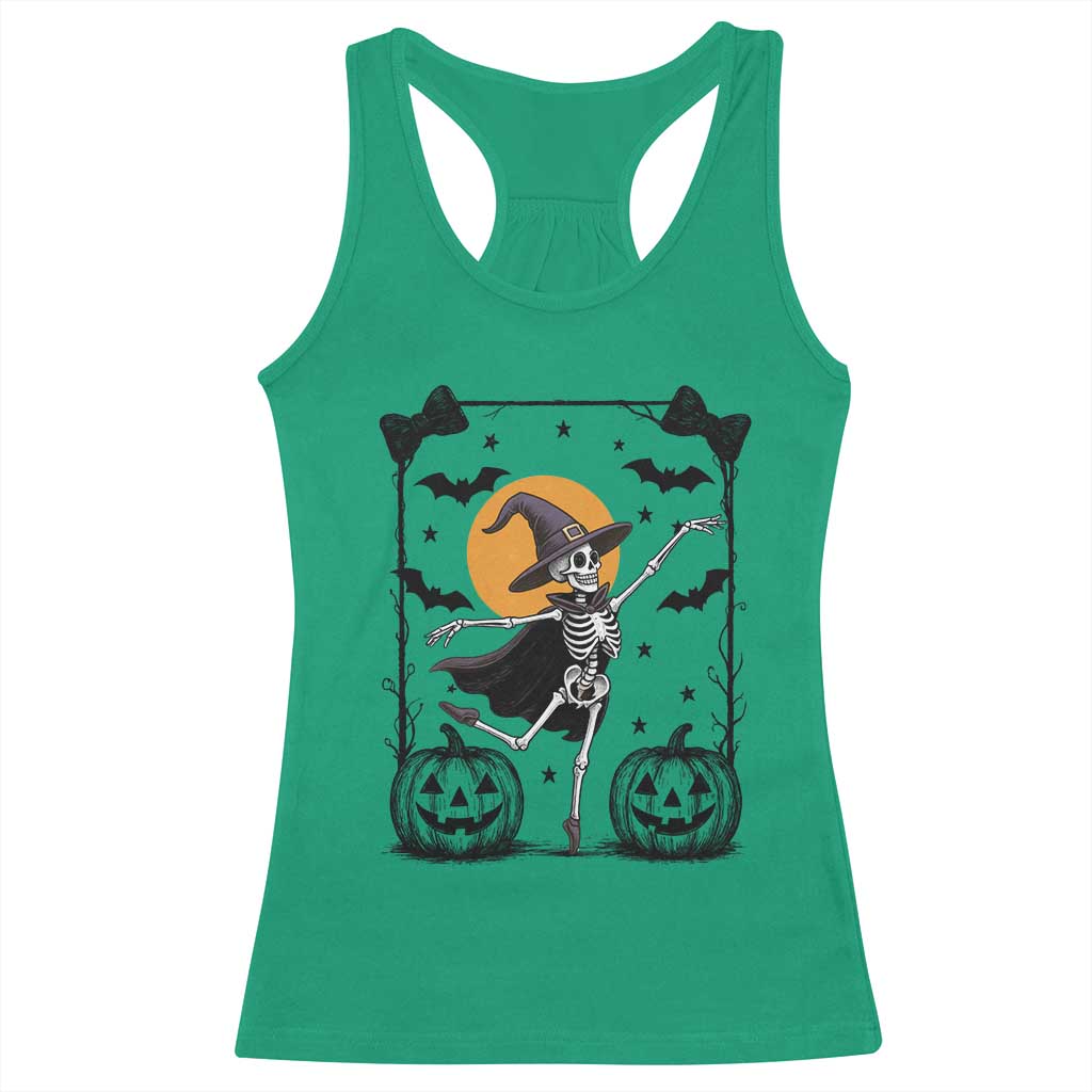 Funny Skeleton Witches Dance Ballet Racerback Tank Top Halloween Gift - Wonder Print Shop