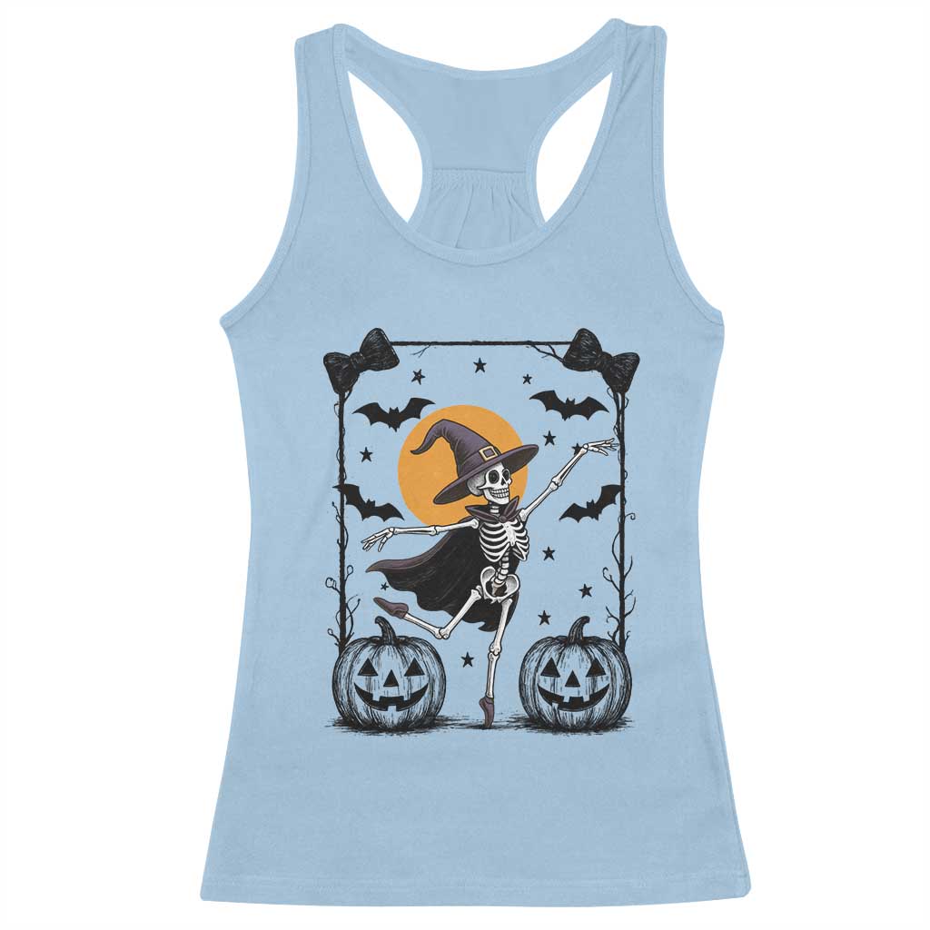 Funny Skeleton Witches Dance Ballet Racerback Tank Top Halloween Gift - Wonder Print Shop