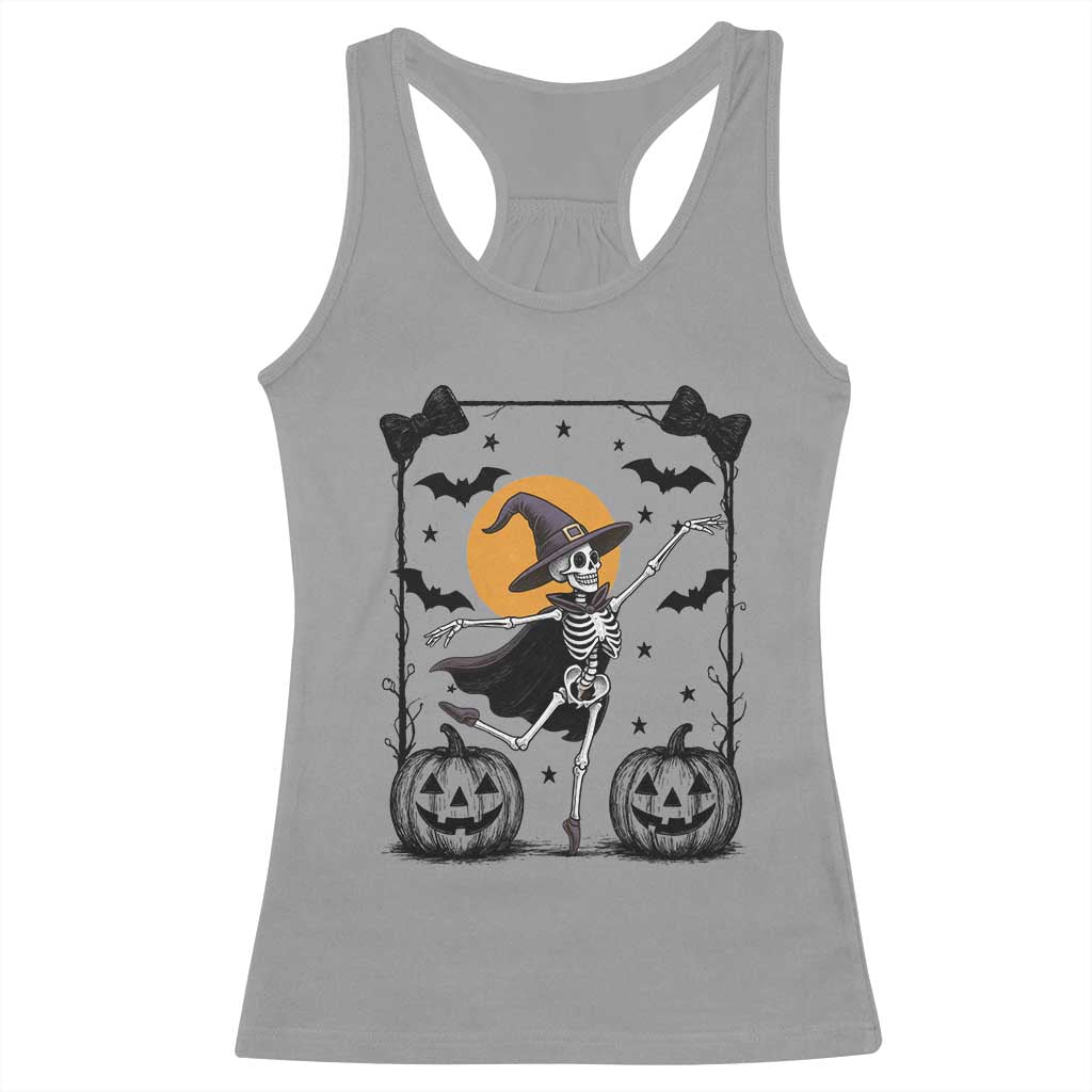 Funny Skeleton Witches Dance Ballet Racerback Tank Top Halloween Gift - Wonder Print Shop