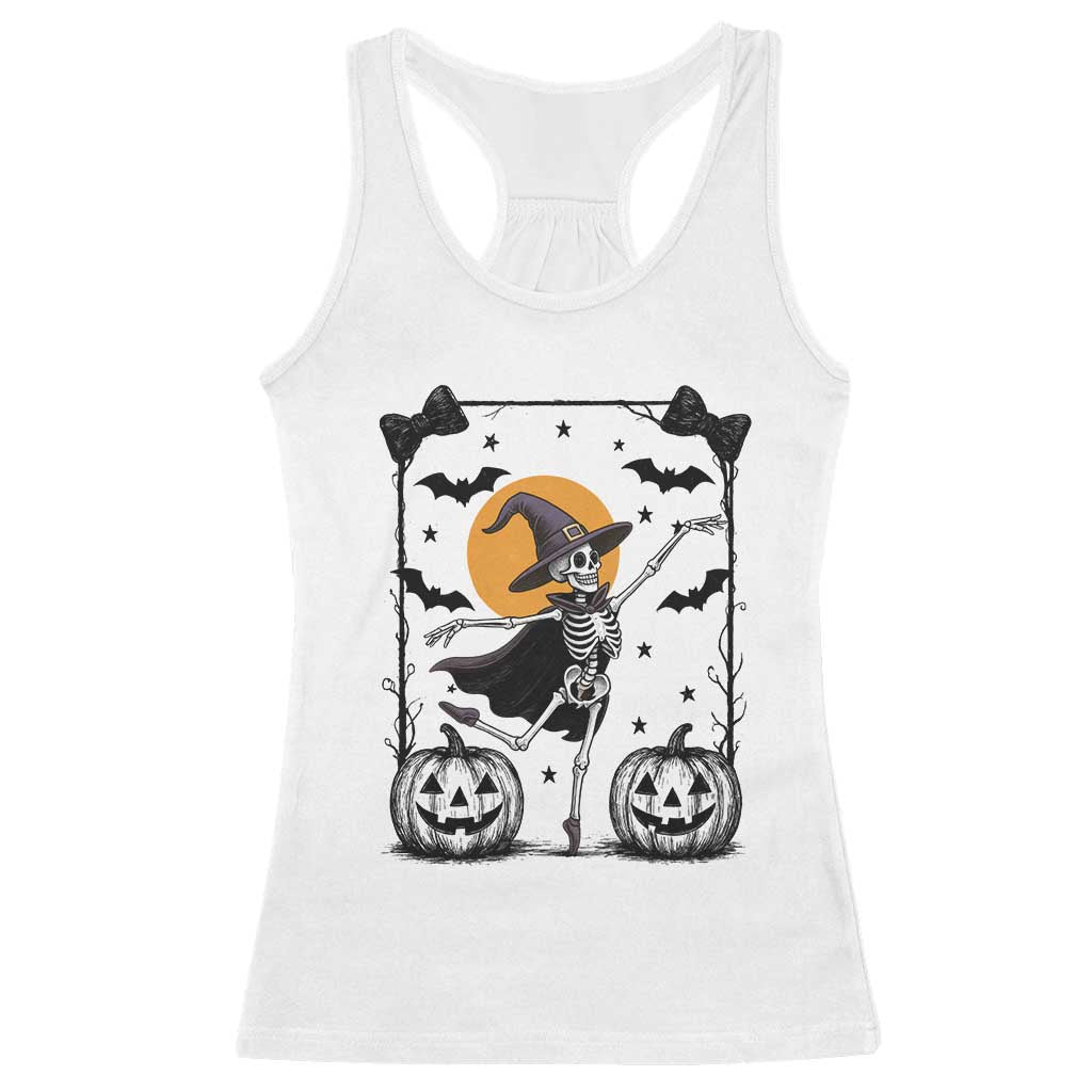 Funny Skeleton Witches Dance Ballet Racerback Tank Top Halloween Gift - Wonder Print Shop